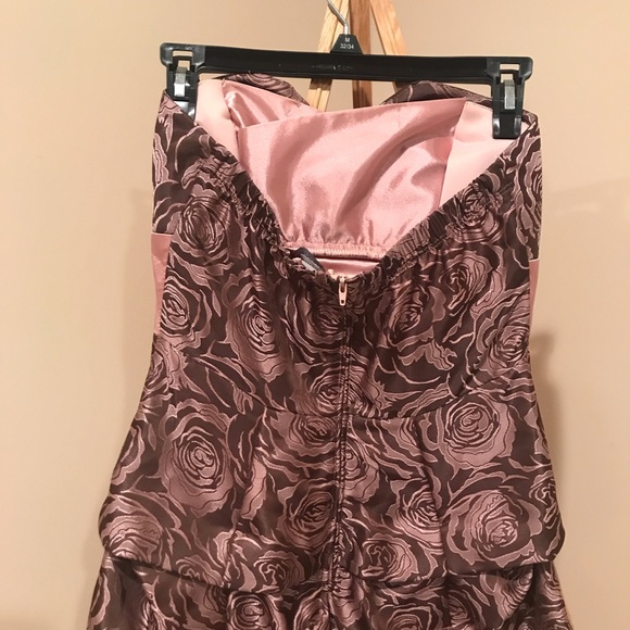 Strapless brown and pink dress - Picture 3 of 4